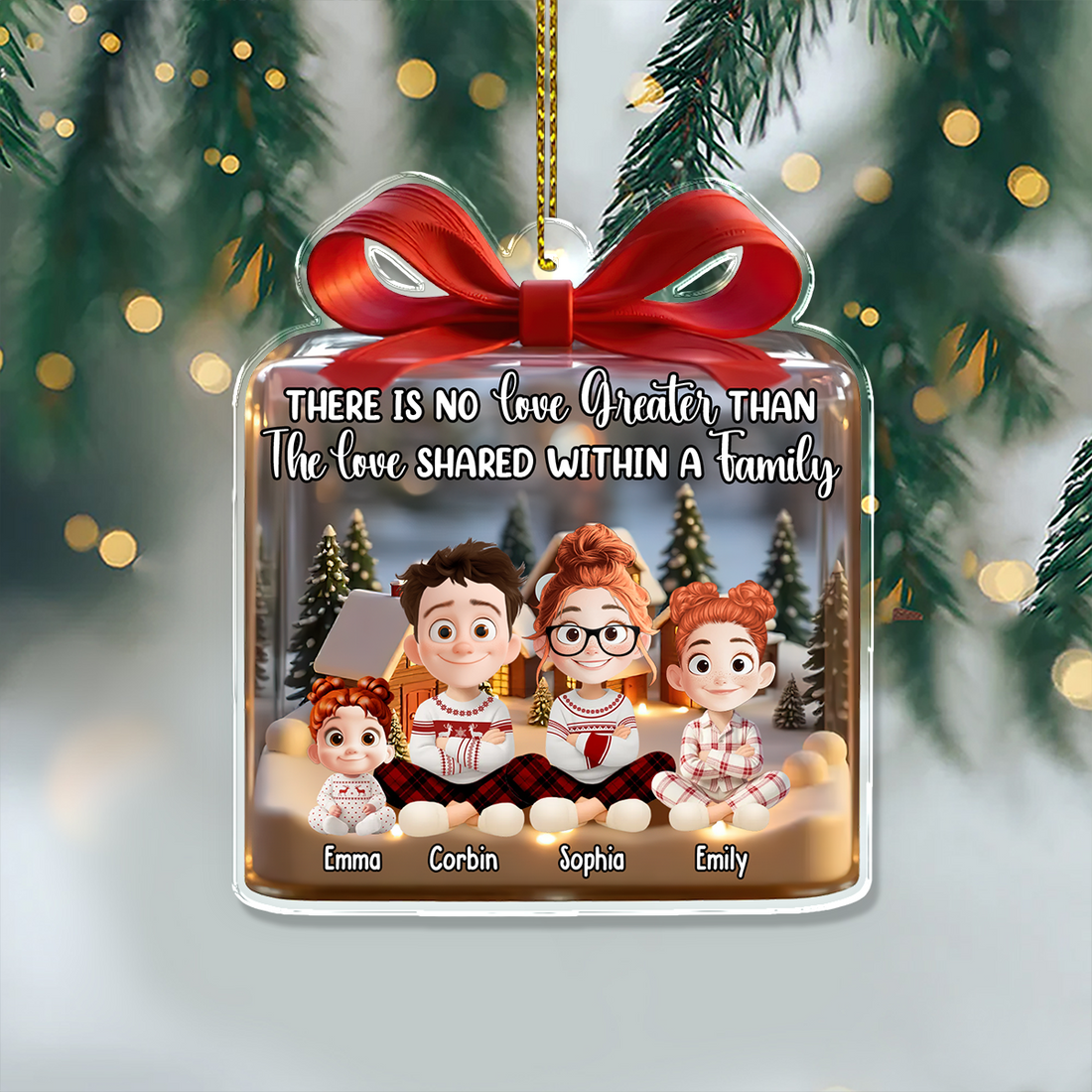 Family Love - Custom Name and Appearance Hologram Ornament - Family Decoration