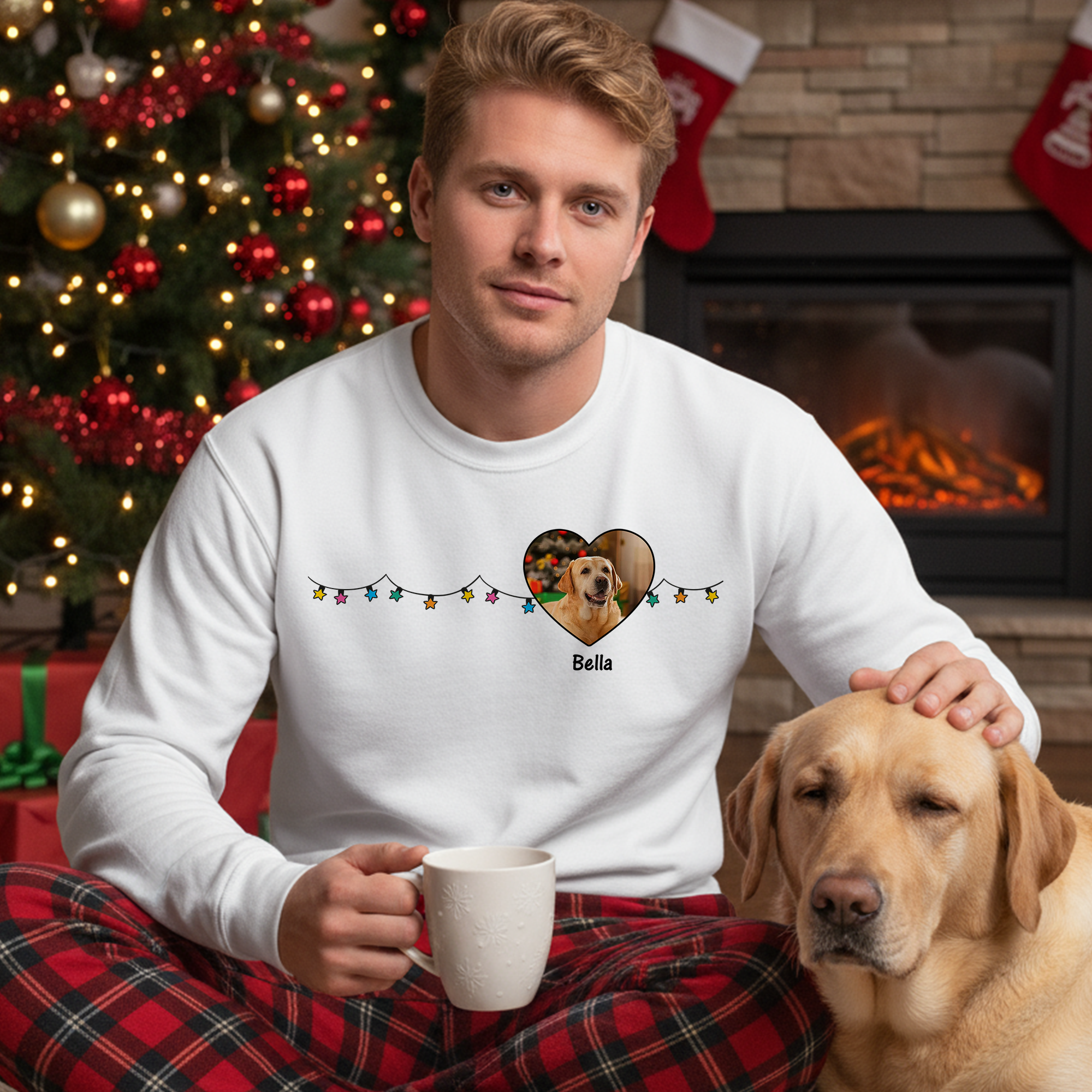 My Heartbeat - Custom Photo - Personalized Christmas Sweatshirt - Christmas Gift