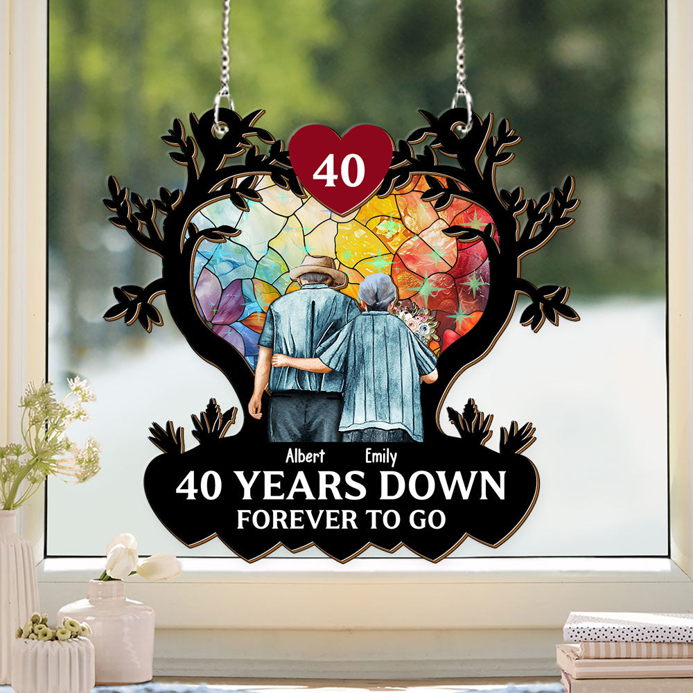 Personalized Old Couple Love Ornament - Custom Shape Hologram Ornament