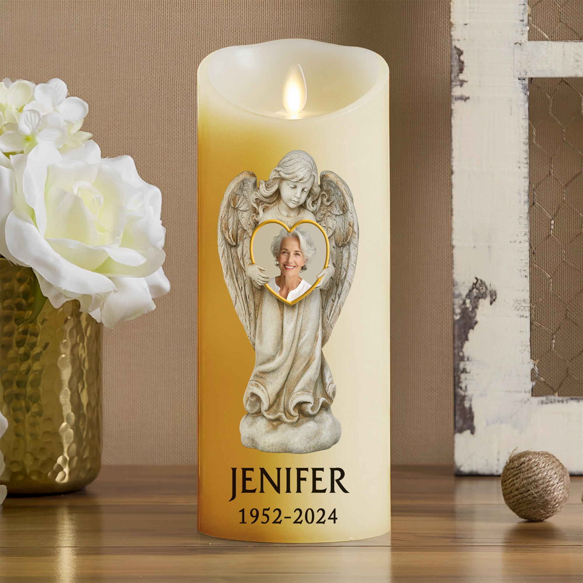 My Mom Angel In Heaven - Personalize LED Candle - Gift for Family
