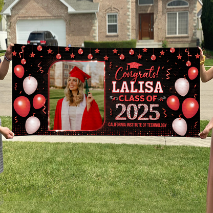 Personalized Graduation Banner, Custom Graduation Party Decorations, Class of 2025 Gift