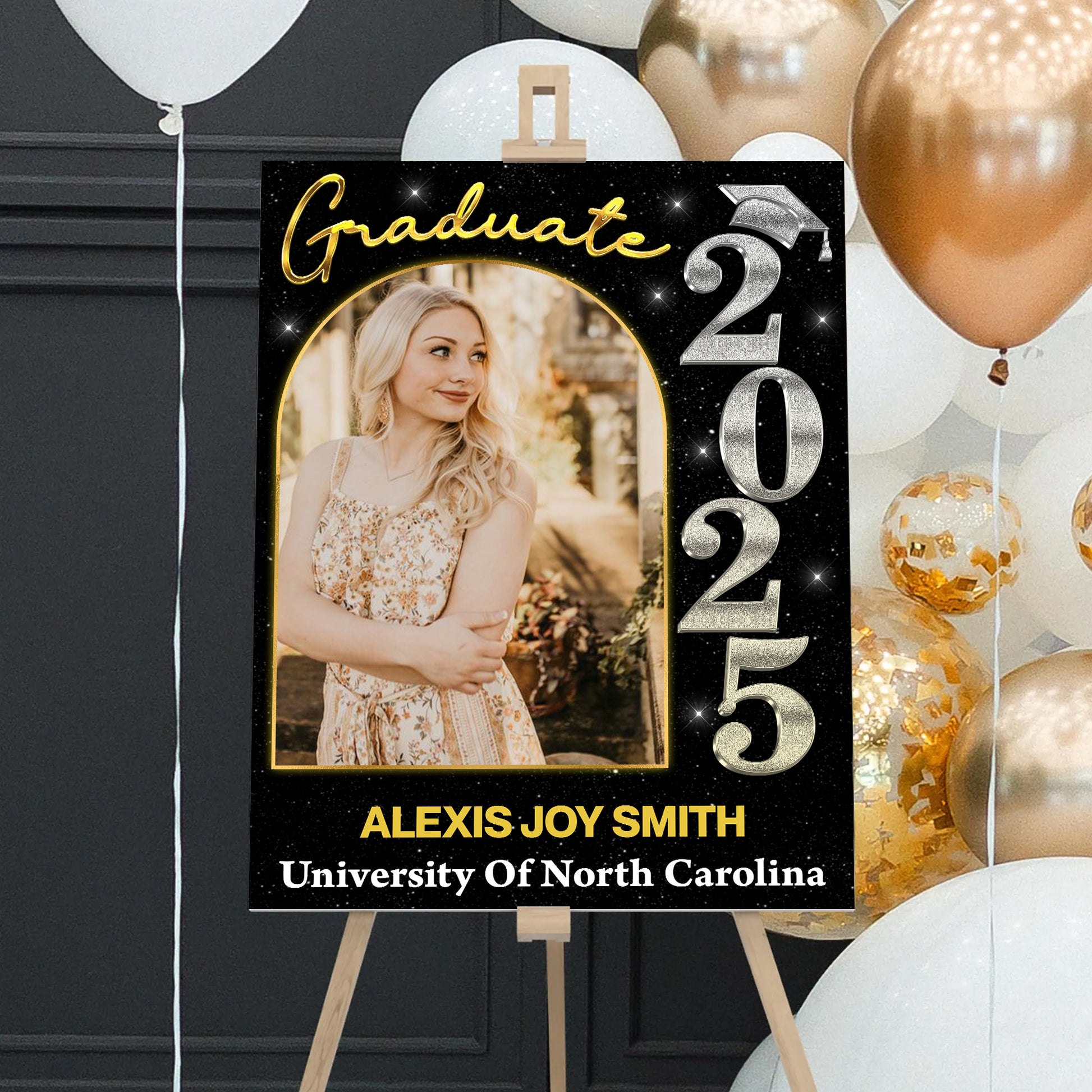 Custom Class Of 2025 Color - Graduation Party Welcome Sign - Custom Photo Grad Party Sign - Personalized Graduation Decoration