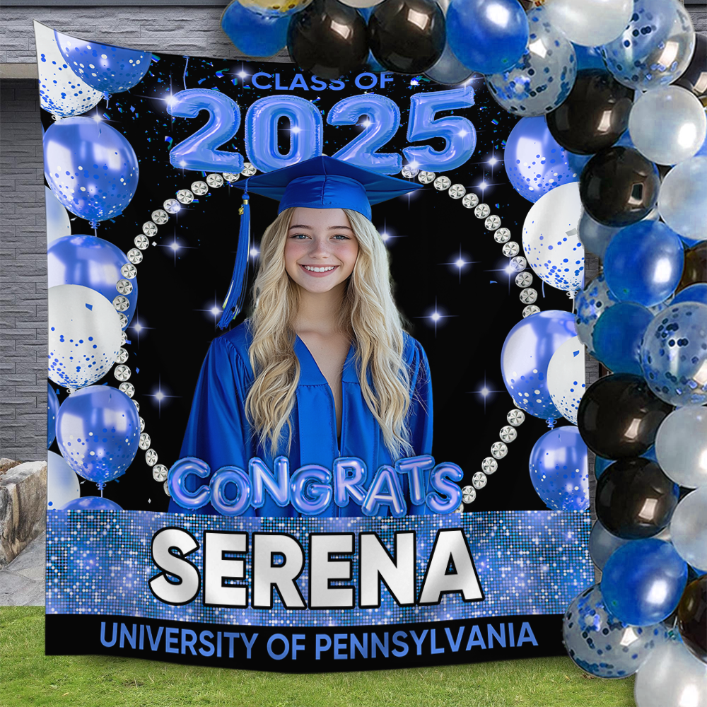 Personalized Congrats Class Of 2025 Graduation Backdrop, Custom Photo Graduation Party Decorations