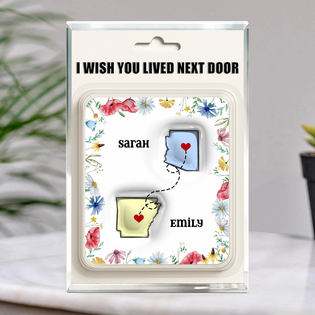 I Wish You Lived Next Door - Personalized Name Gift - Custom Shape Acrylic Block Plaque