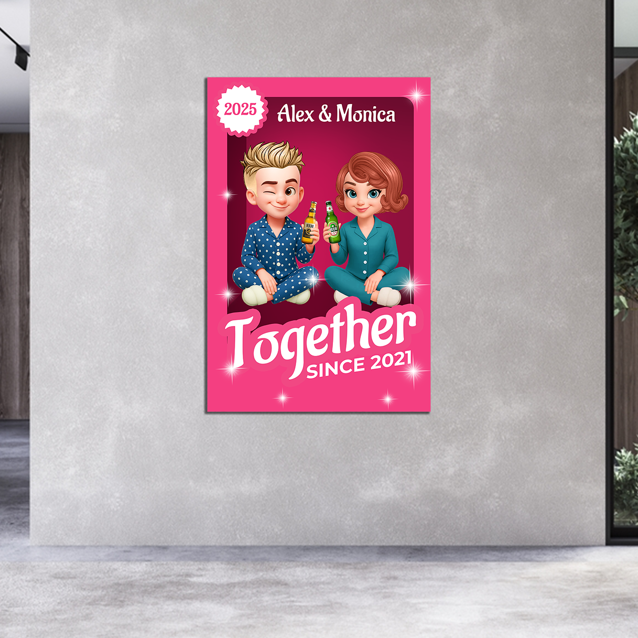 Together Since - Custom Couple Name and Appearance - Canvas Sign