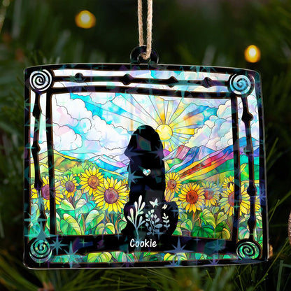 Personalized Floral Dog Ornament - Custom Shape Hologram Ornament