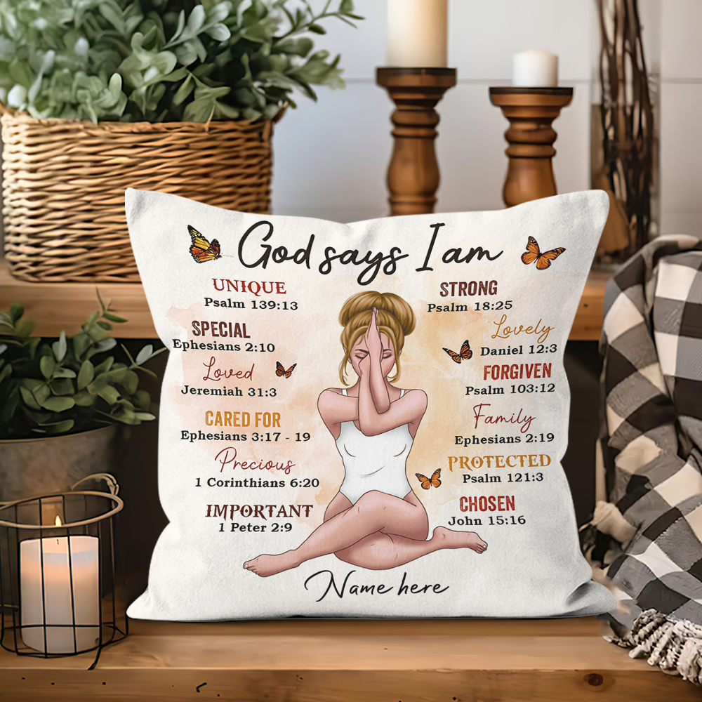 Custom Name and Appearance - Personalized Pillow - Gift for Yoga Lover