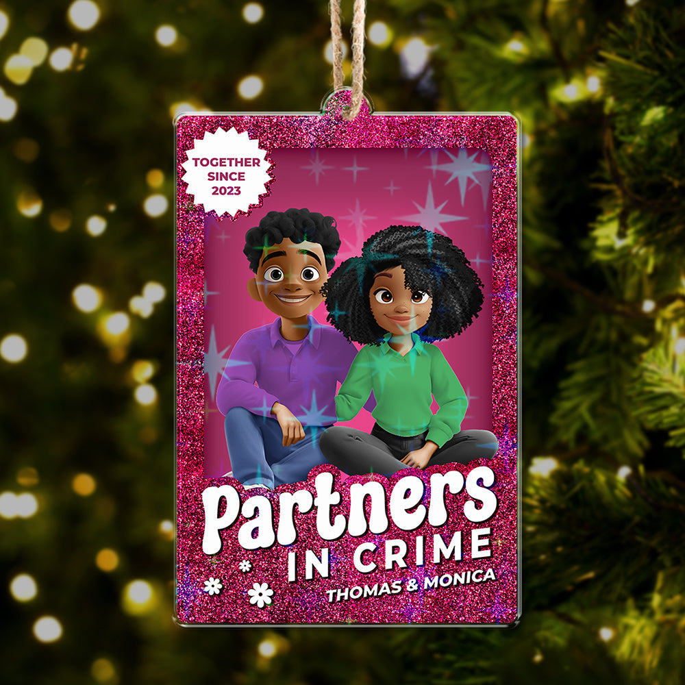 Personalized Couple Name and Appearance Ornament - Custom Shape Hologram Ornament