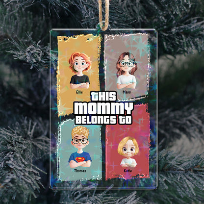 Personalized Kids Name and Appearance Ornament - Custom Shape Hologram Ornament