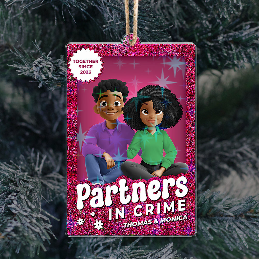 Personalized Couple Name and Appearance Ornament - Custom Shape Hologram Ornament