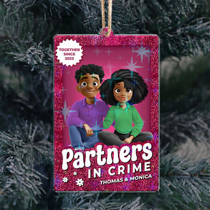Personalized Couple Name and Appearance Ornament - Custom Shape Hologram Ornament