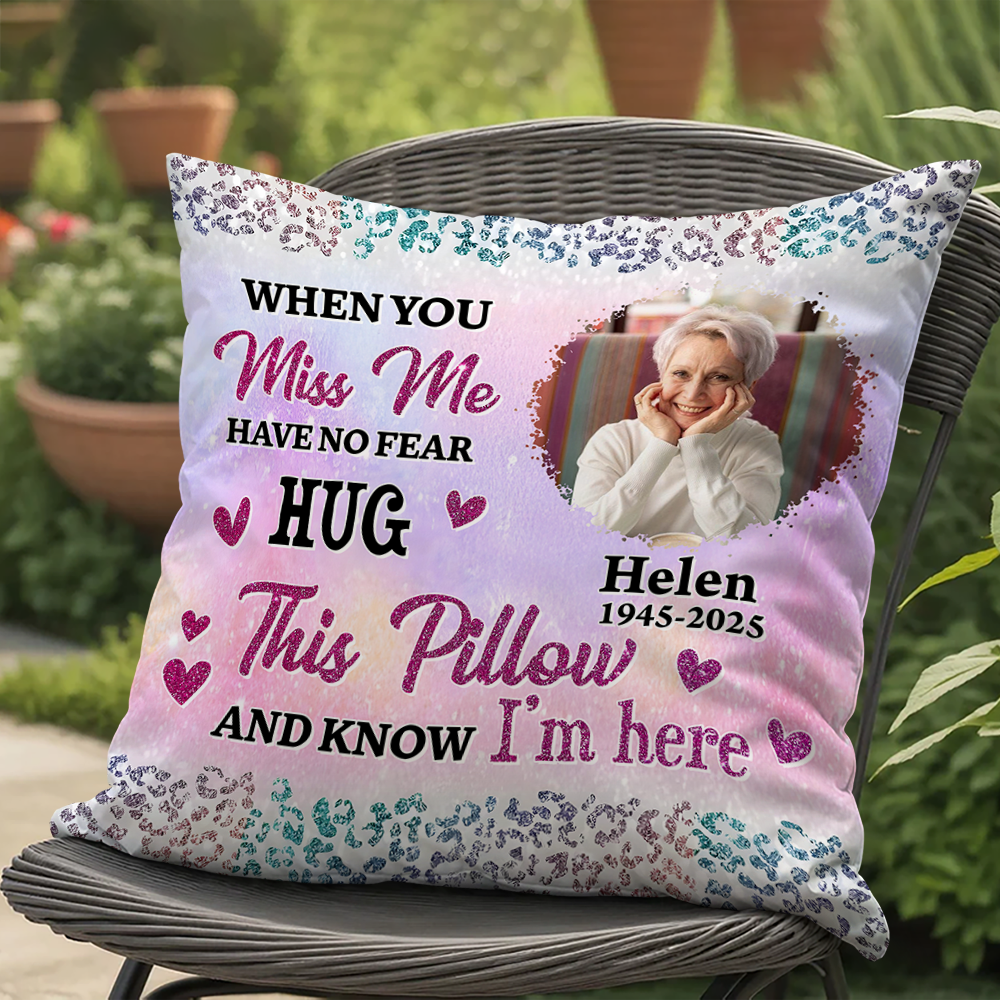 Custom Name and Photo - Personalized Memorial Pillow - Sympathy Gift