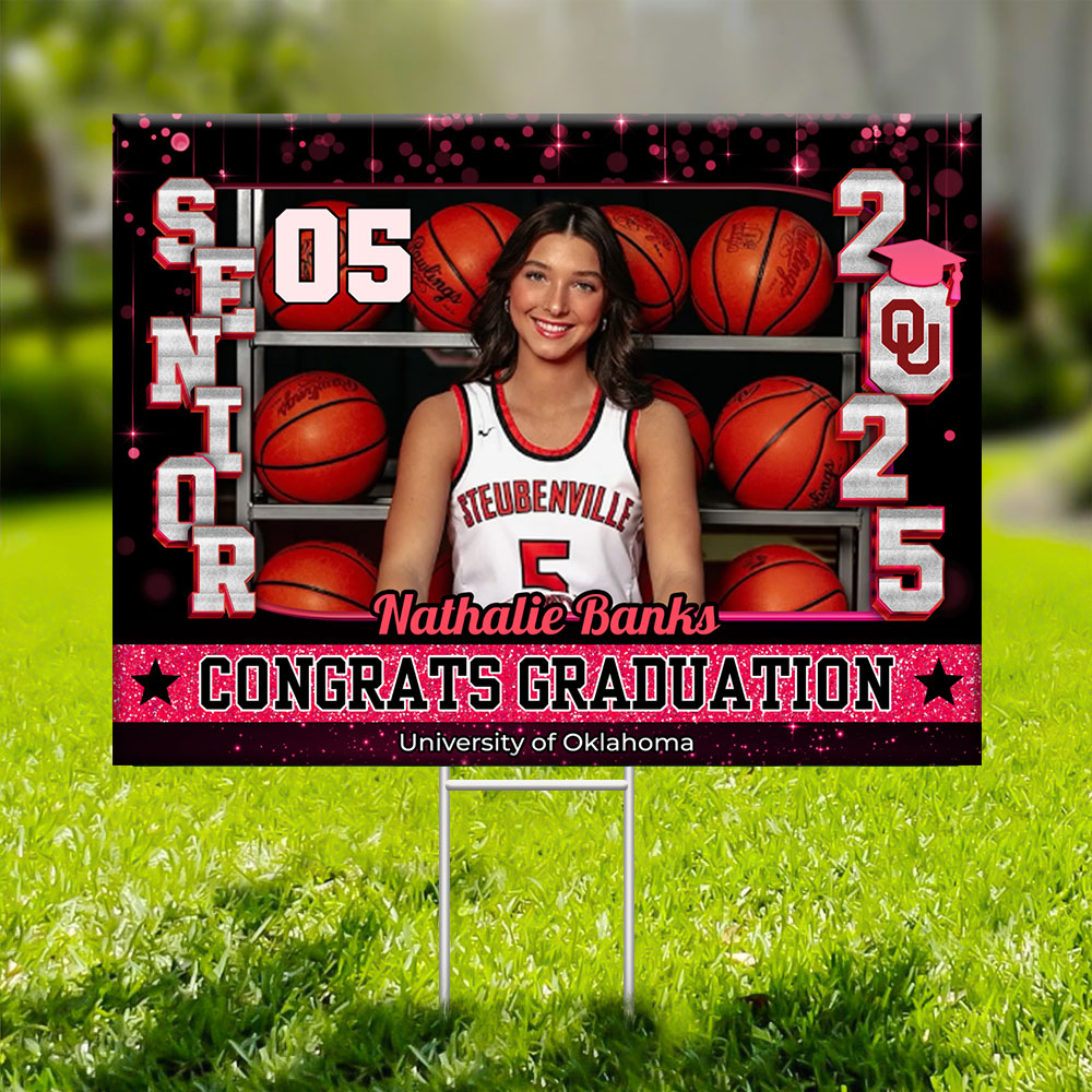 Congrats Class Of 2025 Lawn Sign, Custom Name and School Name Congrats Graduation Lawn Sign