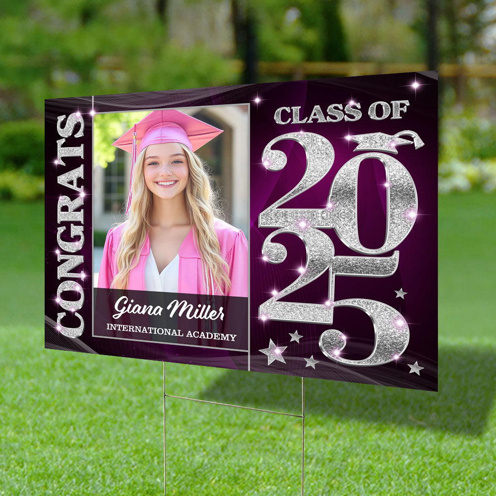 Class of 2025 Graduation Lawn Sign – Personalized Congrats Sign for Grad Party