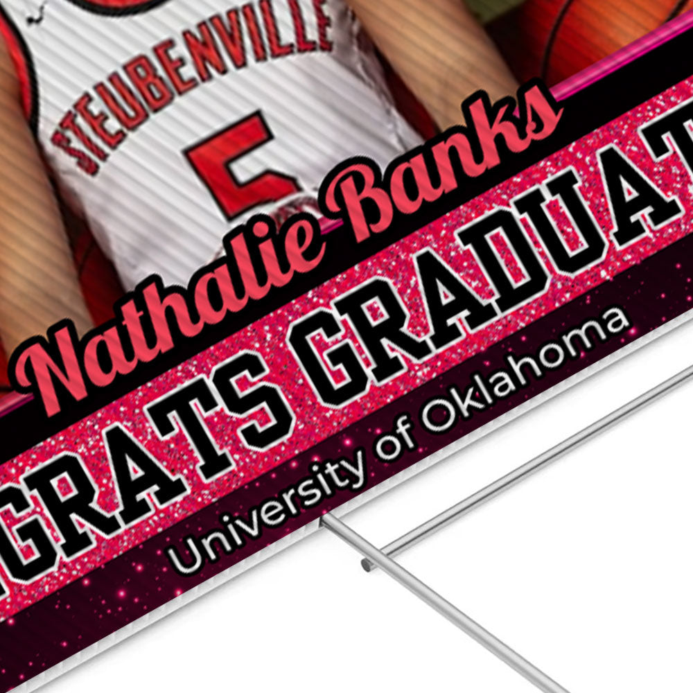 Congrats Class Of 2025 Lawn Sign, Custom Name and School Name Congrats Graduation Lawn Sign