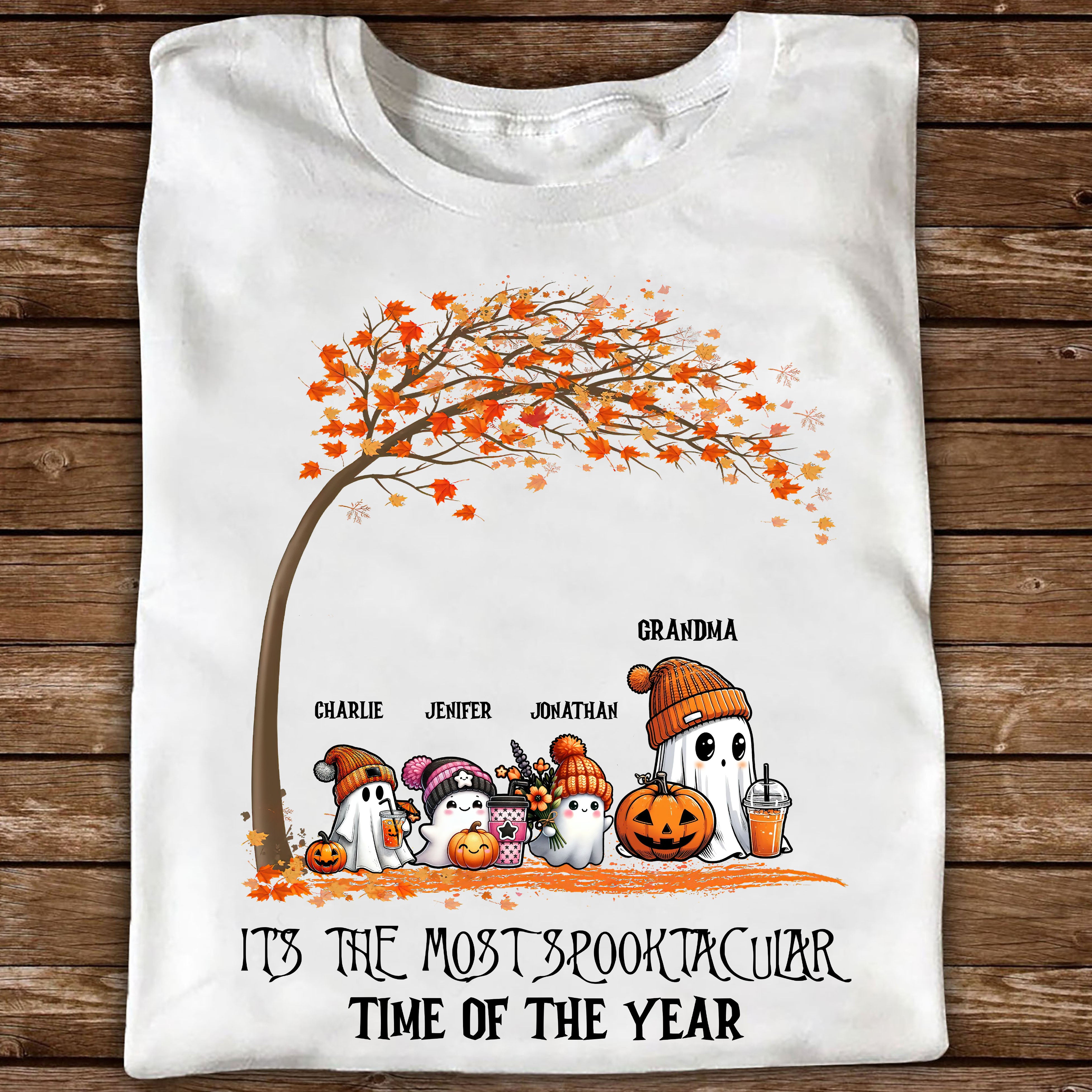 Personalized Gift For Grandma - Grandma Spooky Ghost - Custom Name Shirt