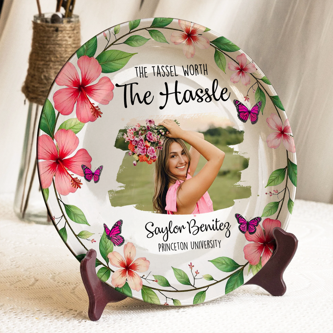 Personalized Graduation Ceramic Plate – Custom Name, School & Photo Gift