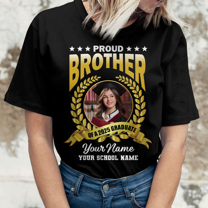 Proud Family Class Of 2025 Custom Graduation Shirt Upload Photo T-shirt, Graduation Gift, Personalized Graduation T-shirt