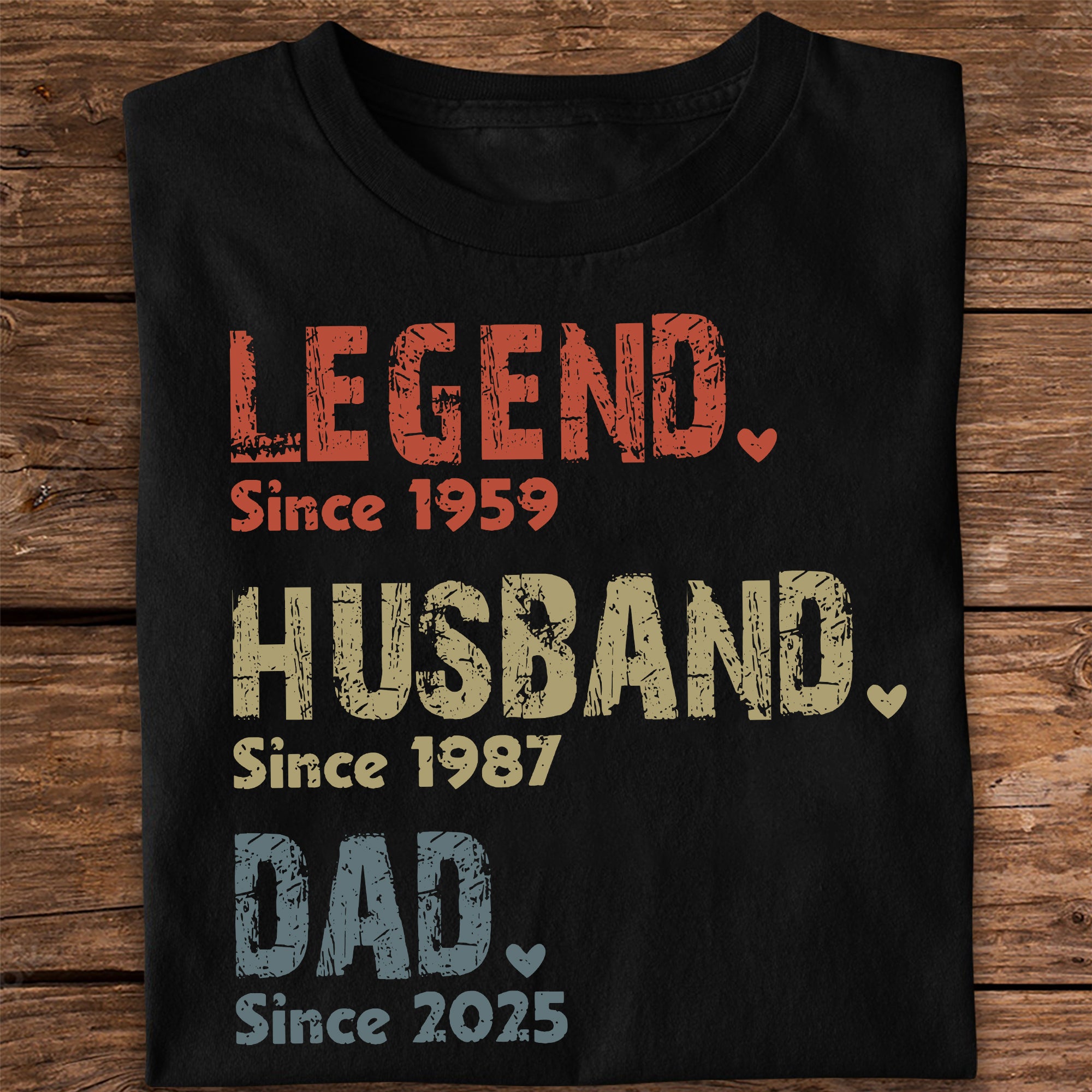 Legend, Husband, Dad And Papa Since - Personalized Shirt Custom T-shirt, Gift for Dad
