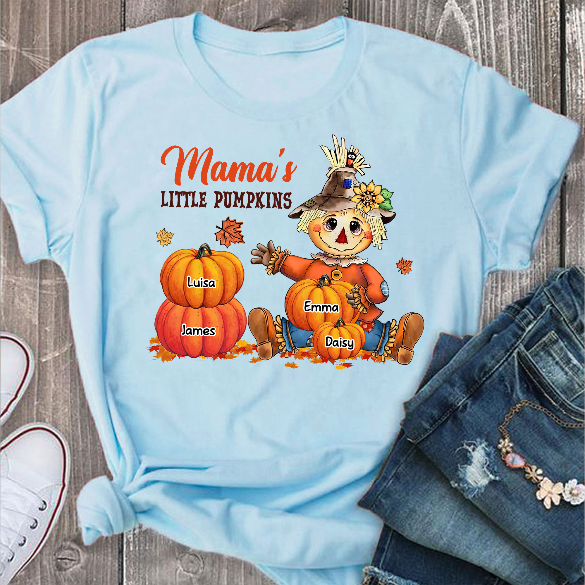 Personalized Gift For Grandma Little Pumpkin - Custom Name Shirt