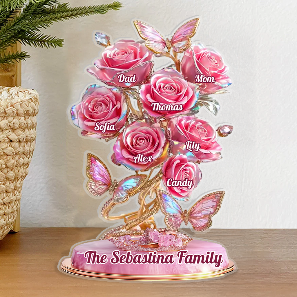 Our Family Flower - Personalized Custom Shaped Acrylic Plaque
