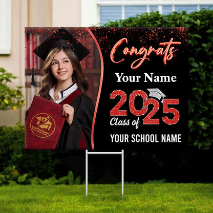 Neon Class Of 2025 Lawn Sign, Personalized Graduation Lawn Sign, Graduation Gift