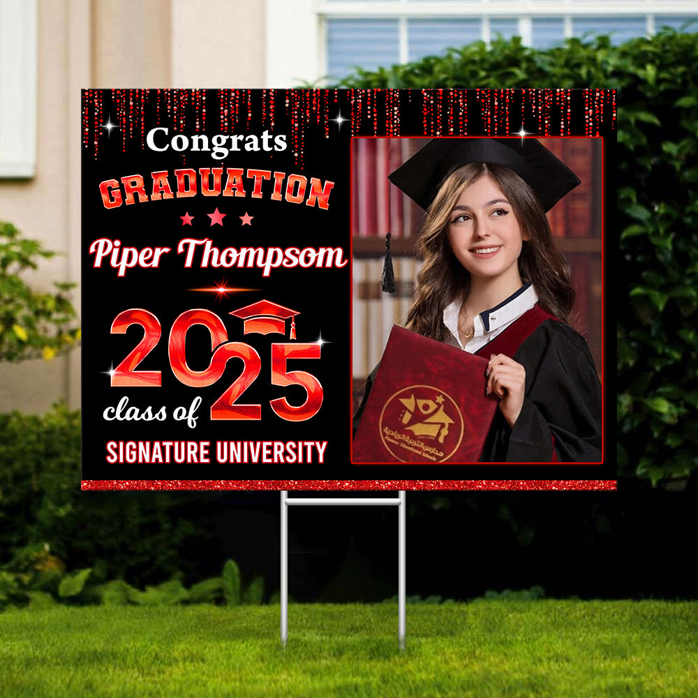 Custom 2025 Graduation Lawn Sign, Personalized Grad Gift & Outdoor Celebration Decor