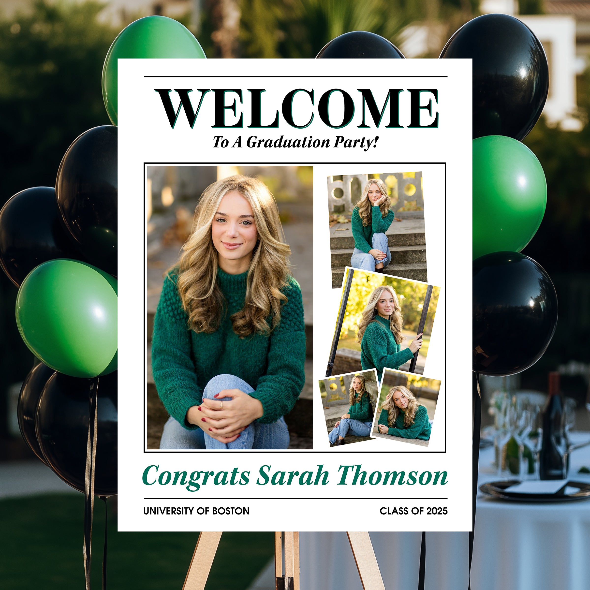 Welcome To A Graduation Party Class Of School Personalized Multi Photo Welcome Sign