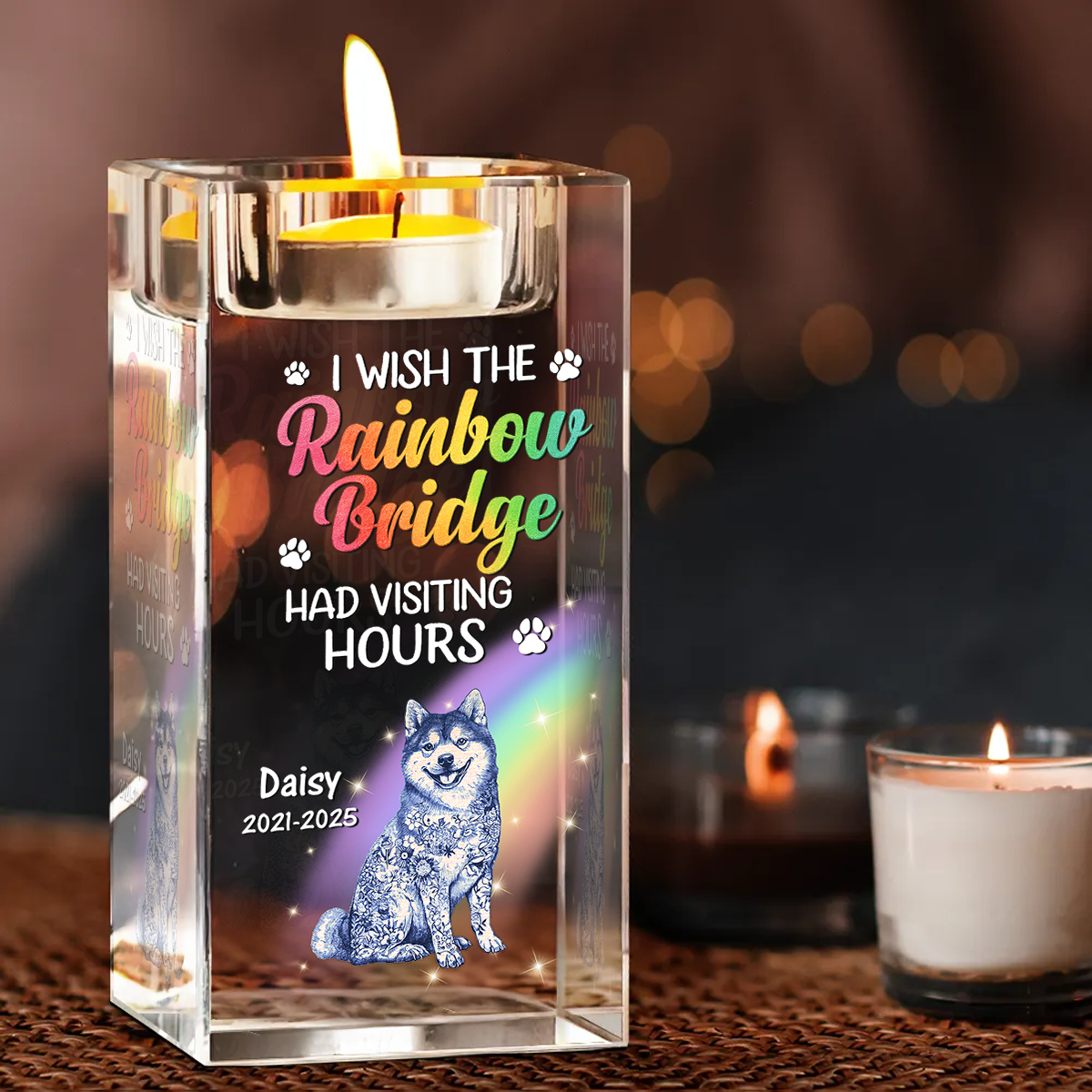 A Piece Of My Heart - Personalized Crystal Candle Holder