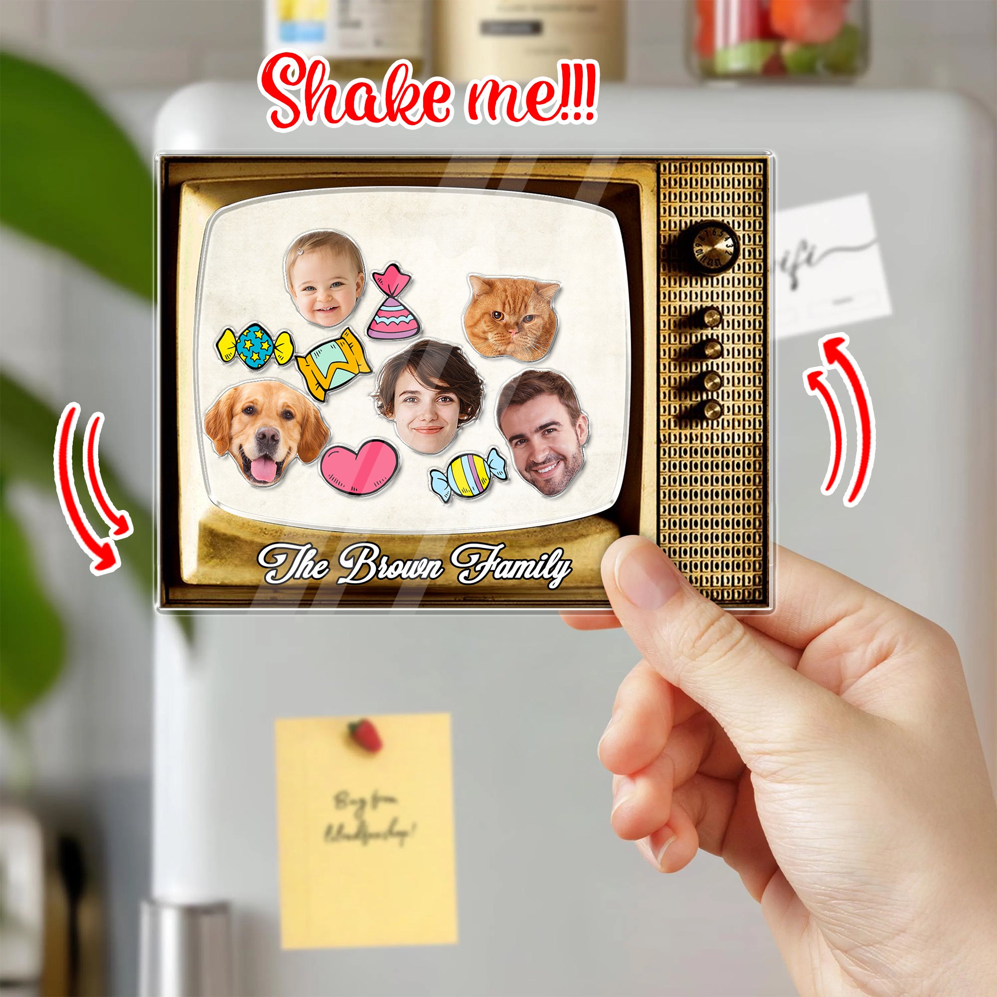 Personalized Shaker Magnet - Custom Name Gift for Family