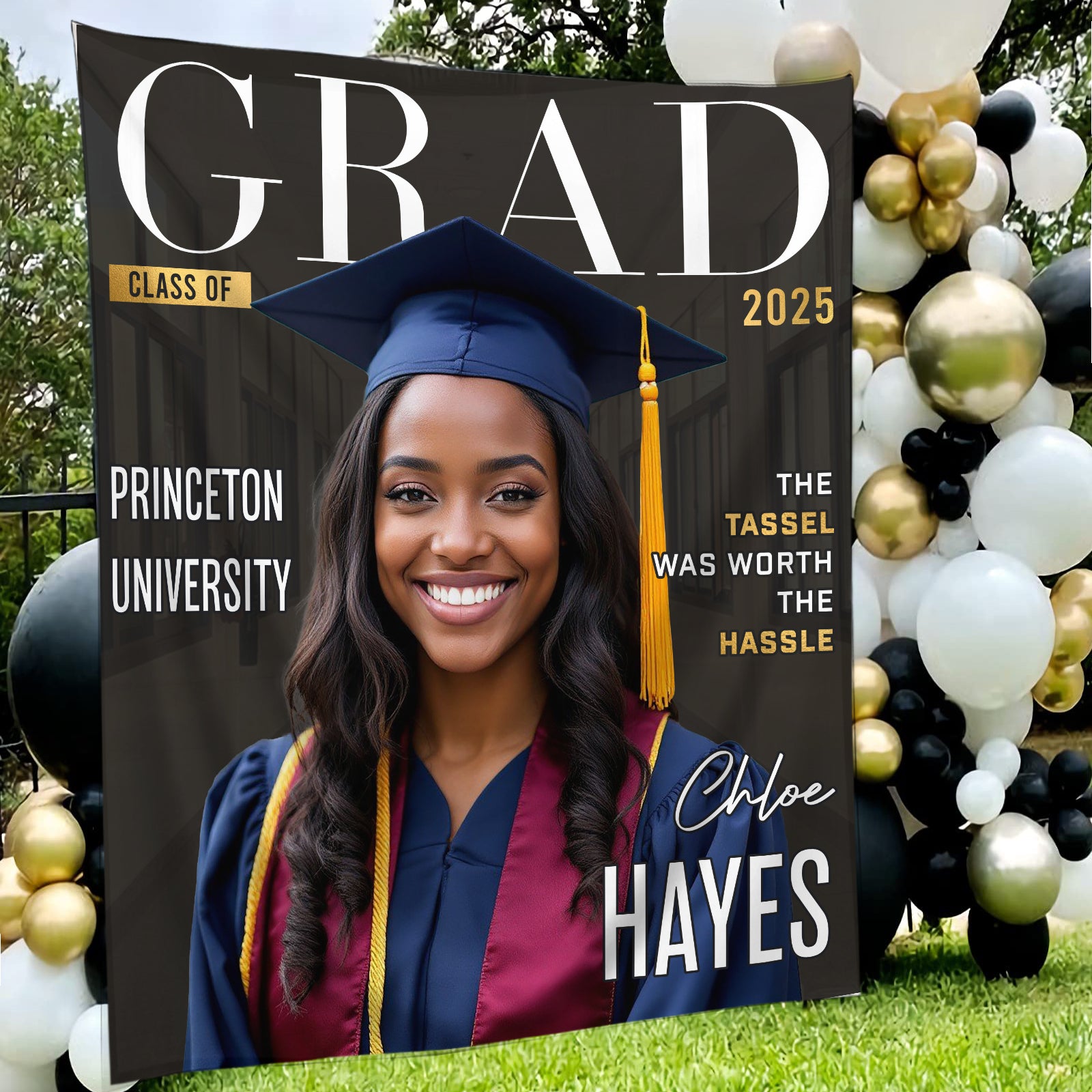 Personalized Grad Class Of 2025 Backdrop, Custom Graduation Party Decorations