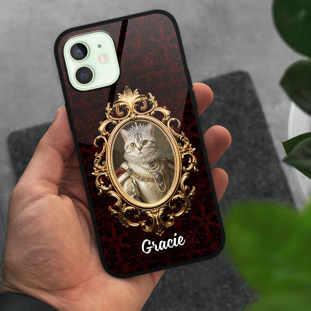 Custom Pet Name and Photo Royal Style - Personalized Black Silicone Phone Case
