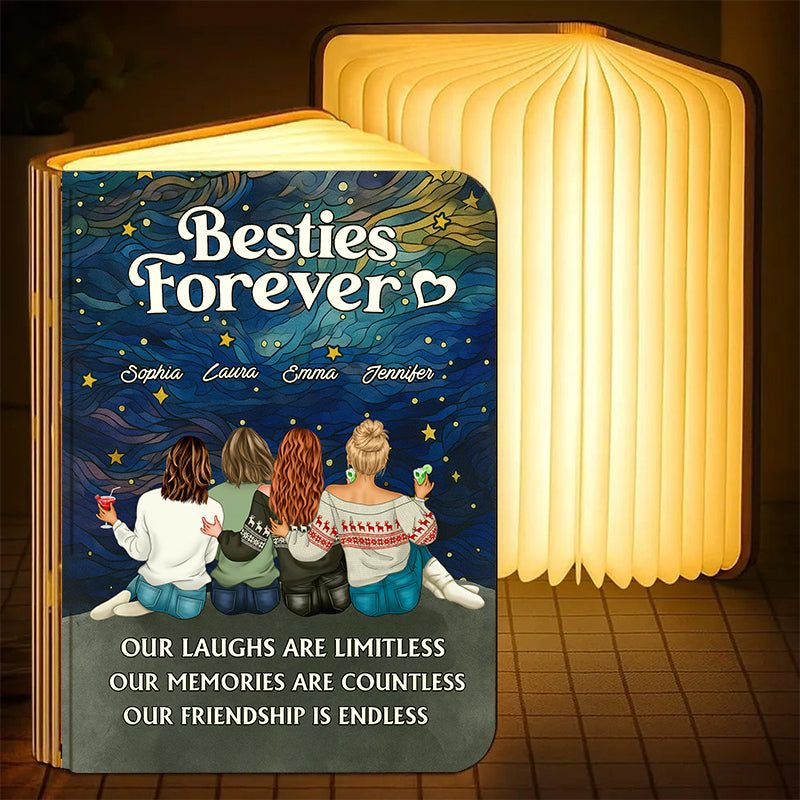 Besties Forever - Personalized Book Lamp - Christmas Gift