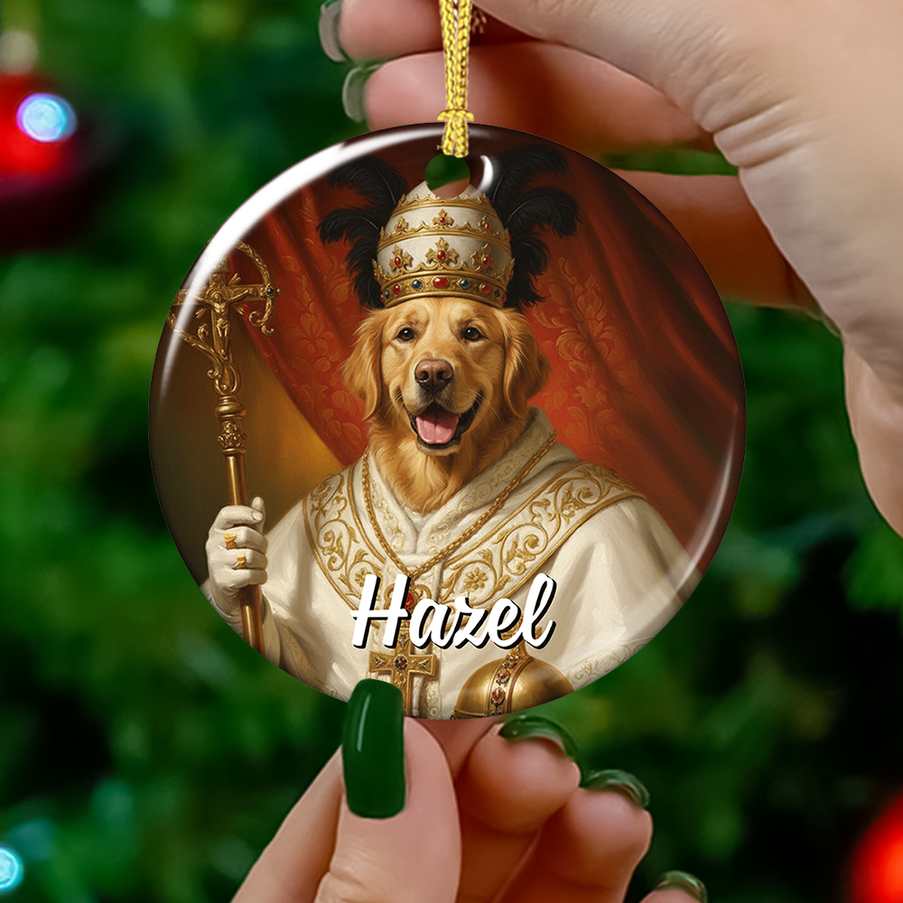 Custom Photo Royal Style - Pet Lover Gift - Personalized Ceramic Ornament