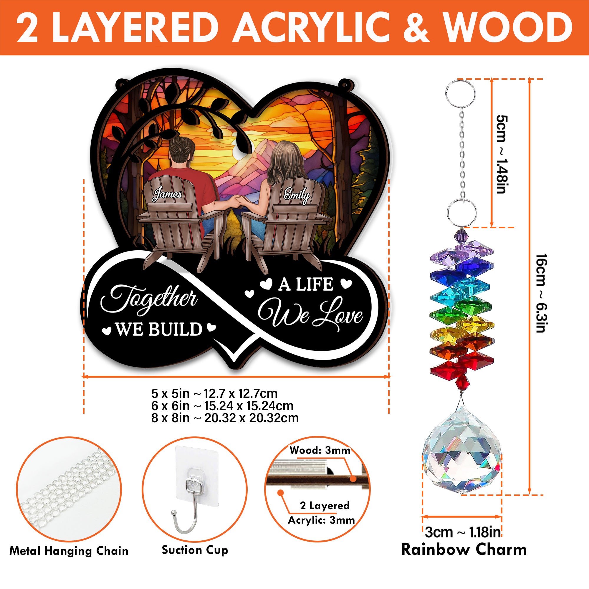 I Am Always With You - Ornament Hanging Piece With Crystal Charm