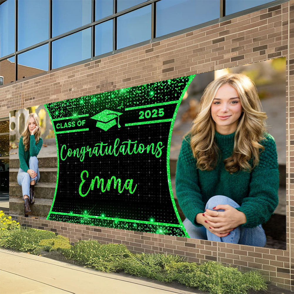 Congratulations Class Of 2025 Personalized Banner Custom Graduation Decor Gift