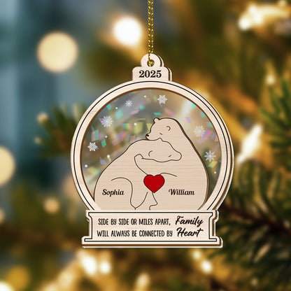 Personalized Bear Family Name Ornament - Custom Shape Hologram Ornament