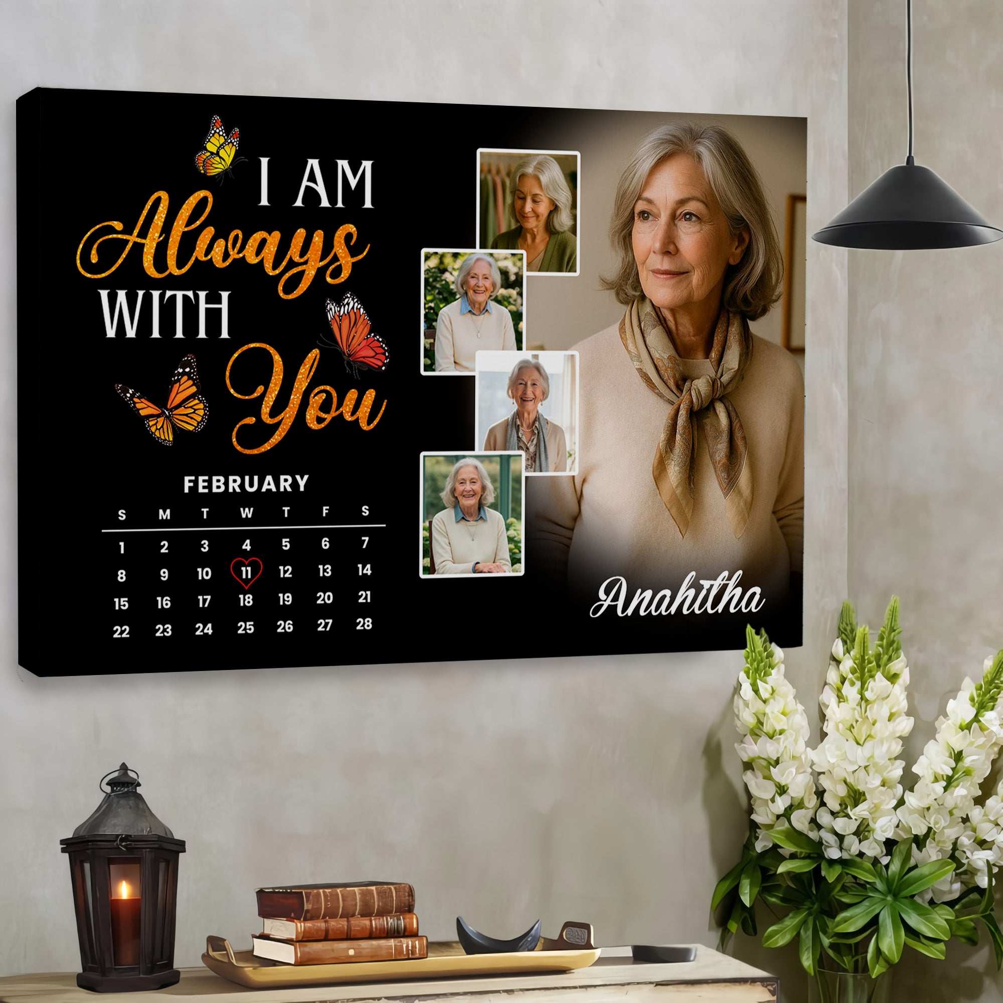 I Am Always With You - Custom Name and Photo - Canvas Sign - Sympathy Gift