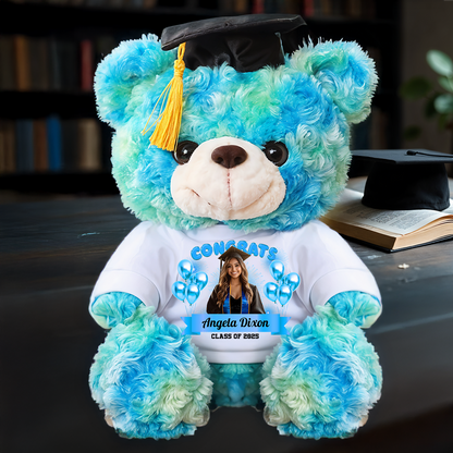 Family Personalized Custom Graduation Teddy Bear Plush - Graduate Bear With Cap