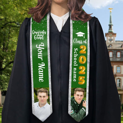 Custom Graduation Stoles | Personalized With Photo, Name & School | Class Of 2025 Gift