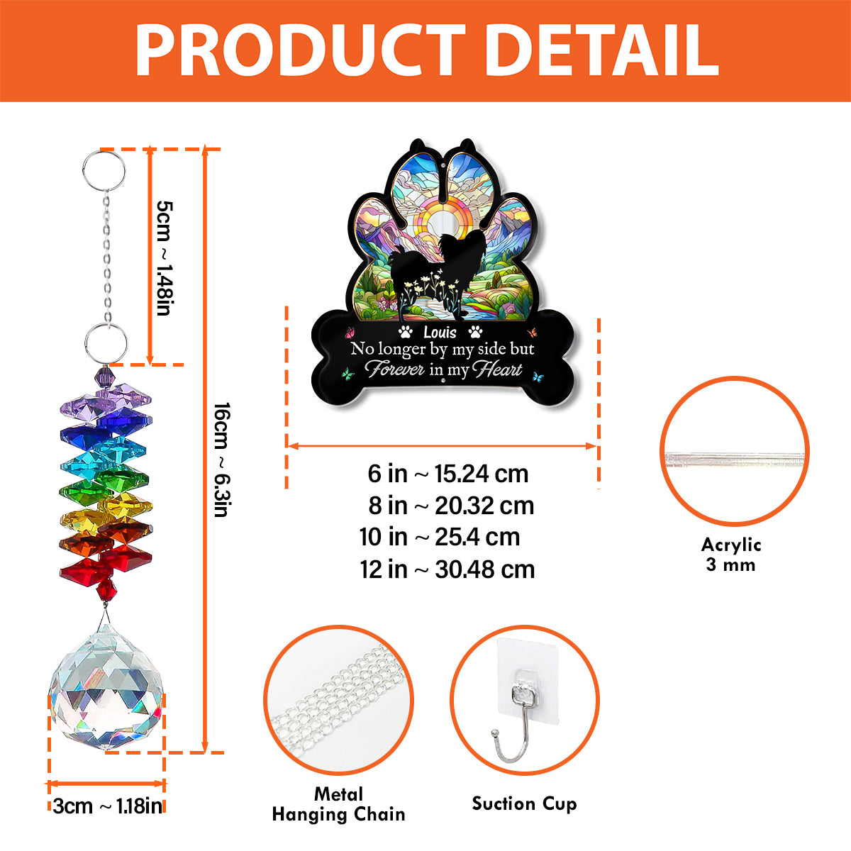 Hardest Goodbye - Pet Memorial Gift - Ornament Hanging Piece With Crystal Charm