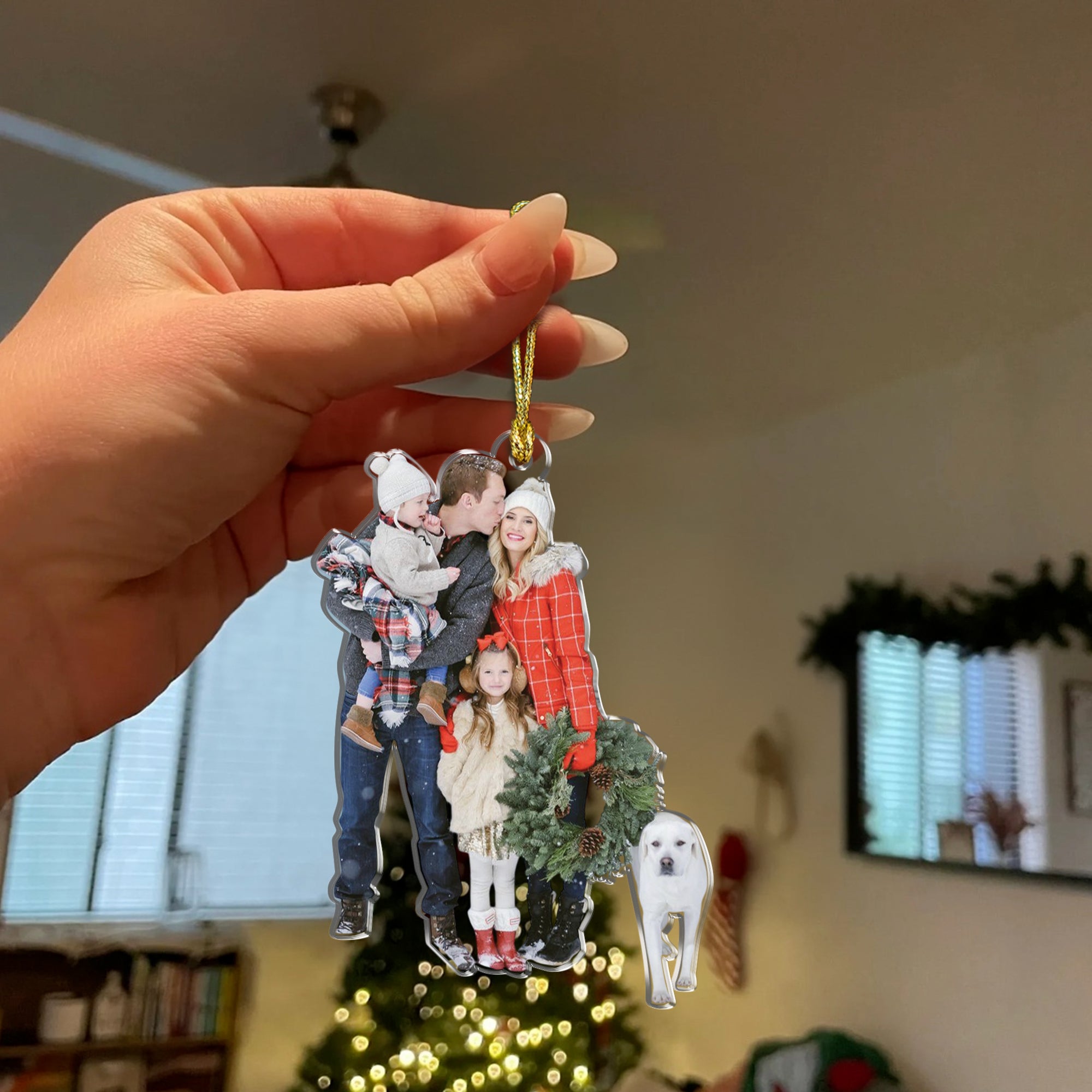 Custom Family Photo - Personalized Ornament Custom Shape Hologram Ornament