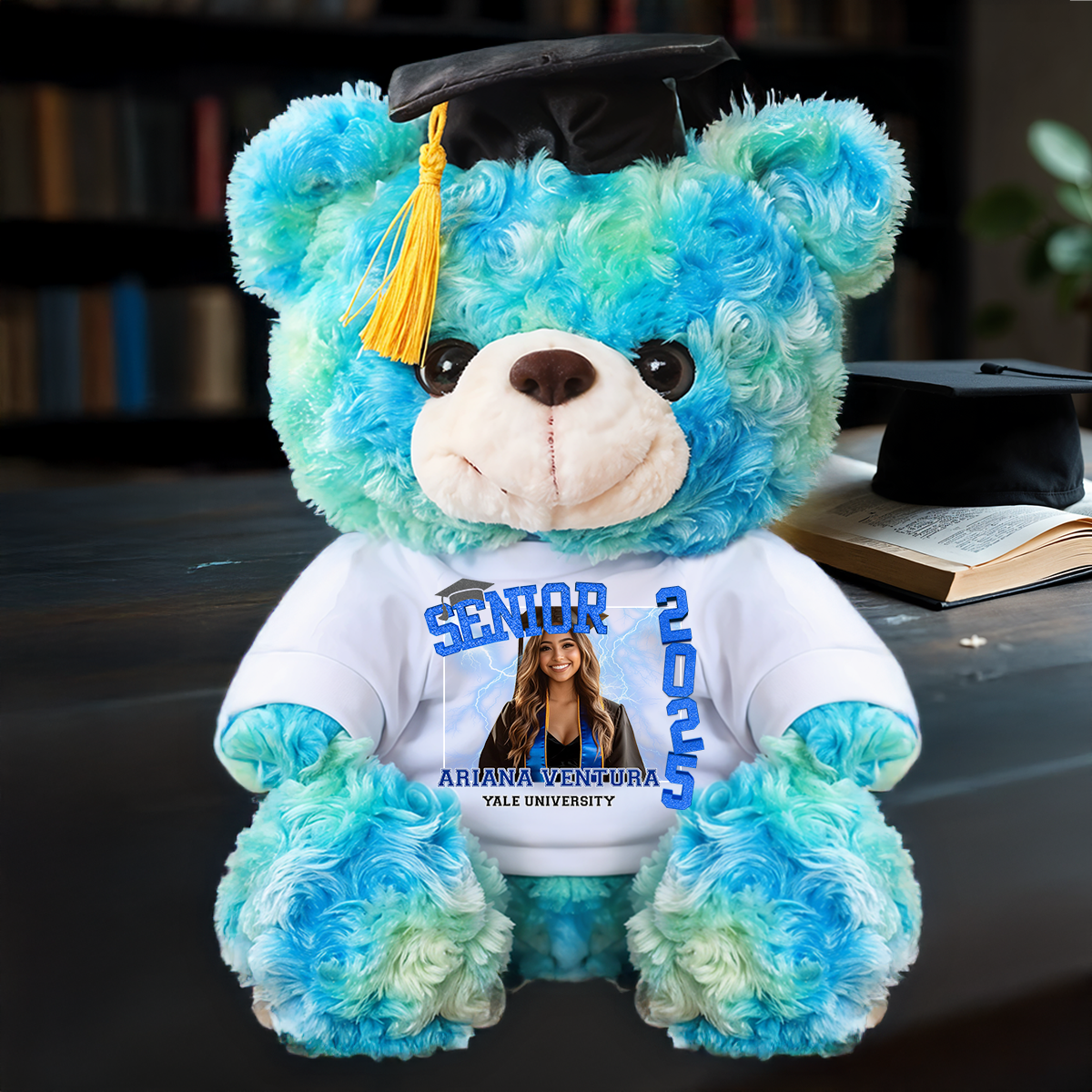 Senior 2025 Personalized Custom Graduation Teddy Bear Plush - Graduate Bear With Cap