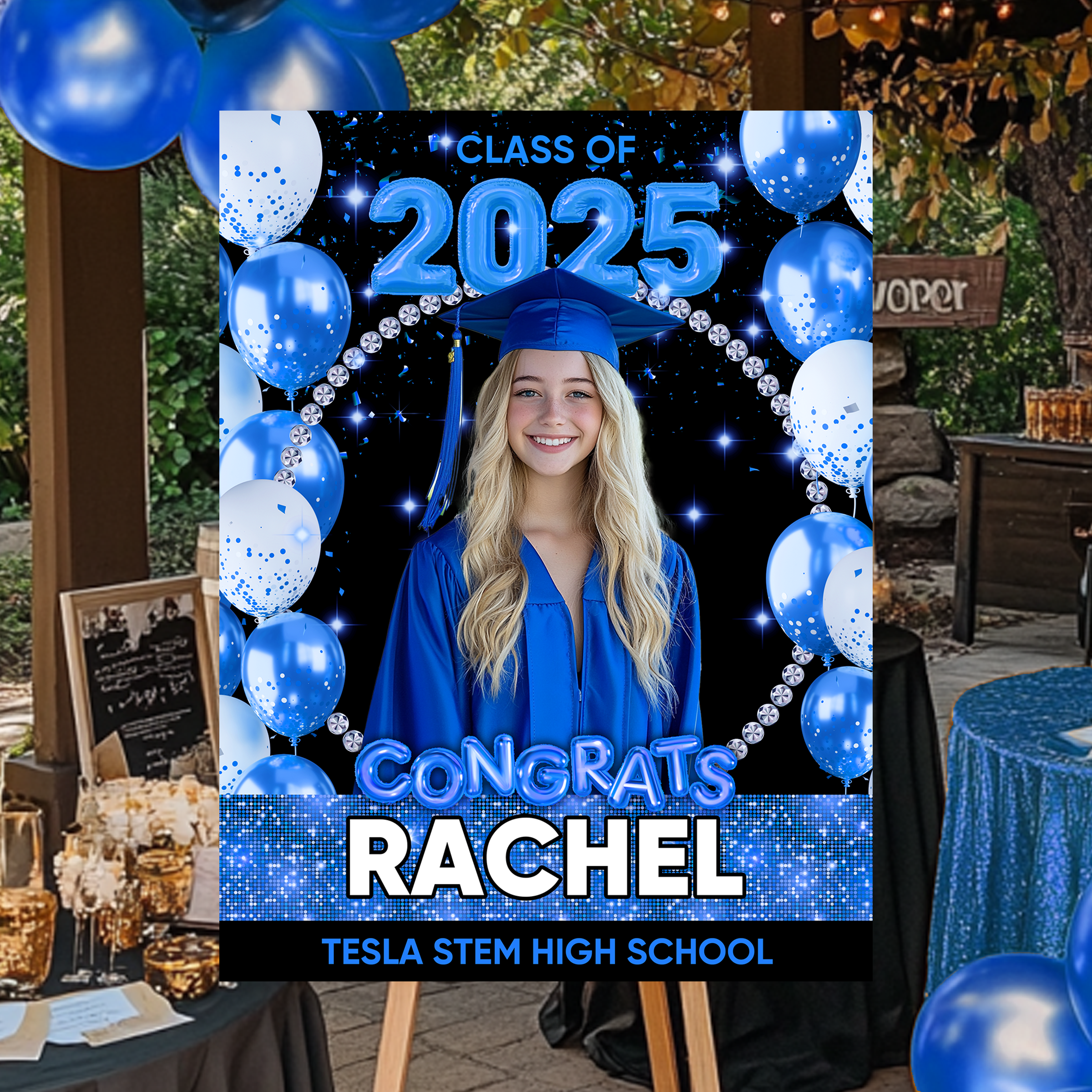 Class Of 2025 - Graduation Party Welcome Sign - Custom Photo Grad Party Sign - Personalized Graduation Decoration