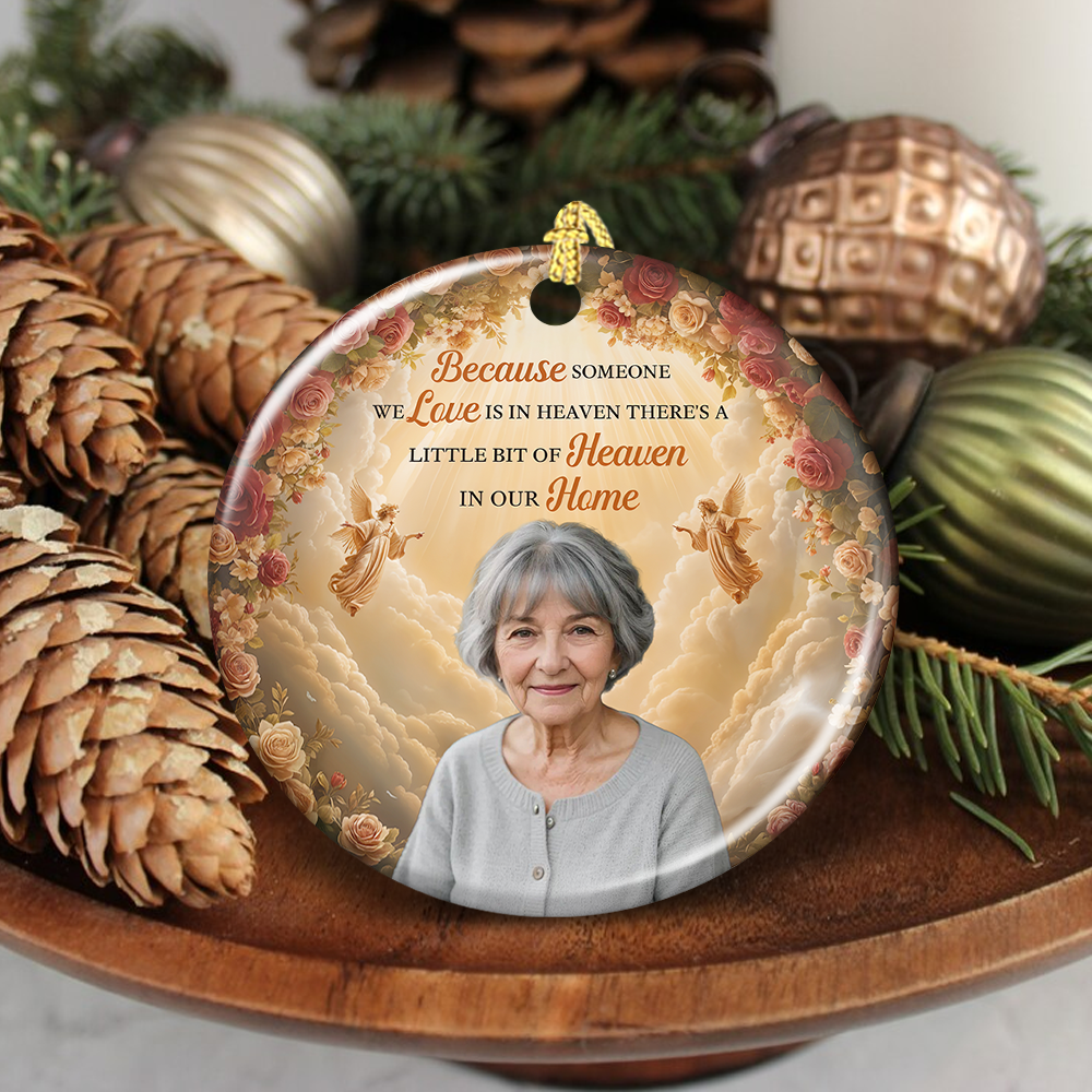 Custom Photo - Memorial Gift - Personalized Ceramic Ornament