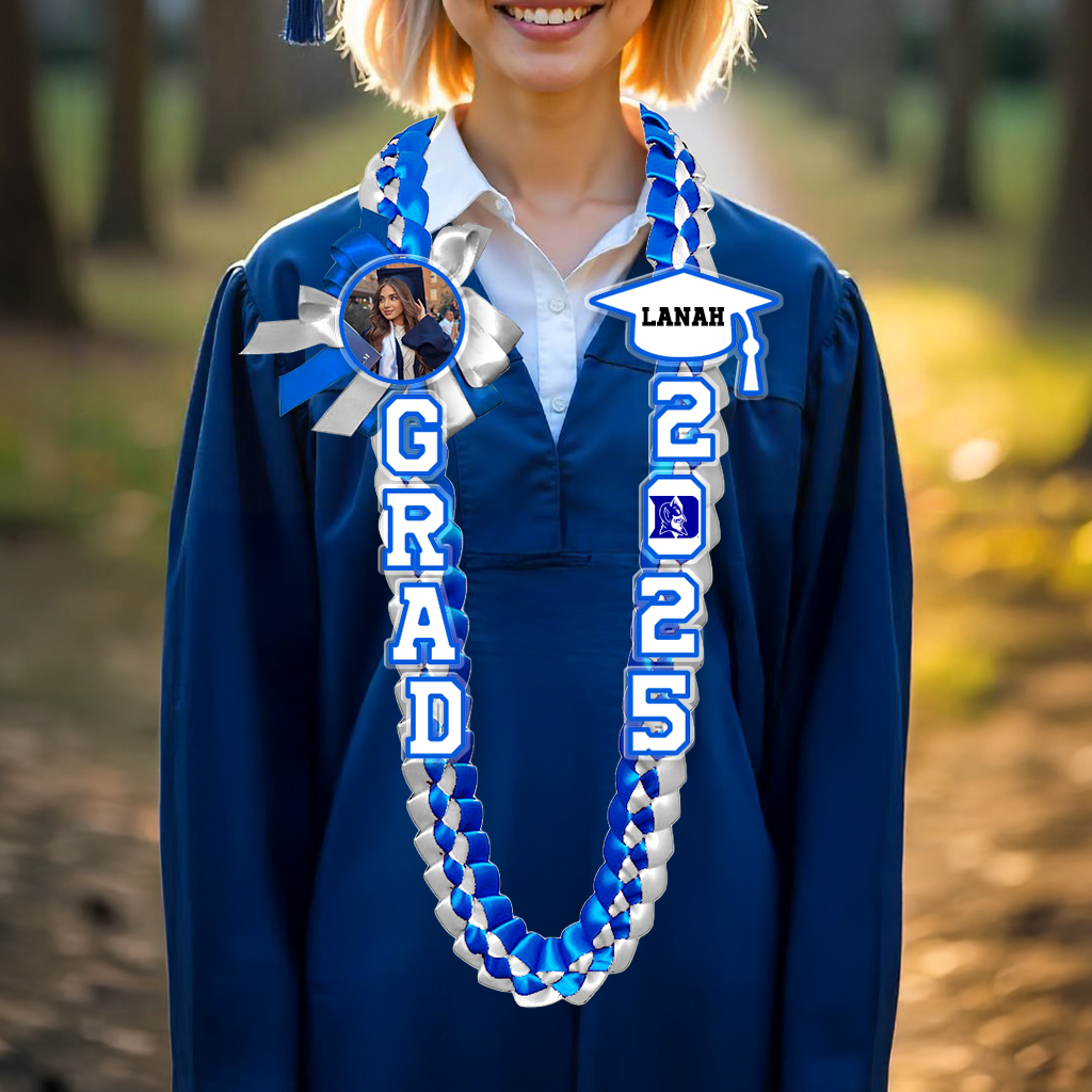 Graduation Lei Custom Name and Photo - Personalized Graduation Lei