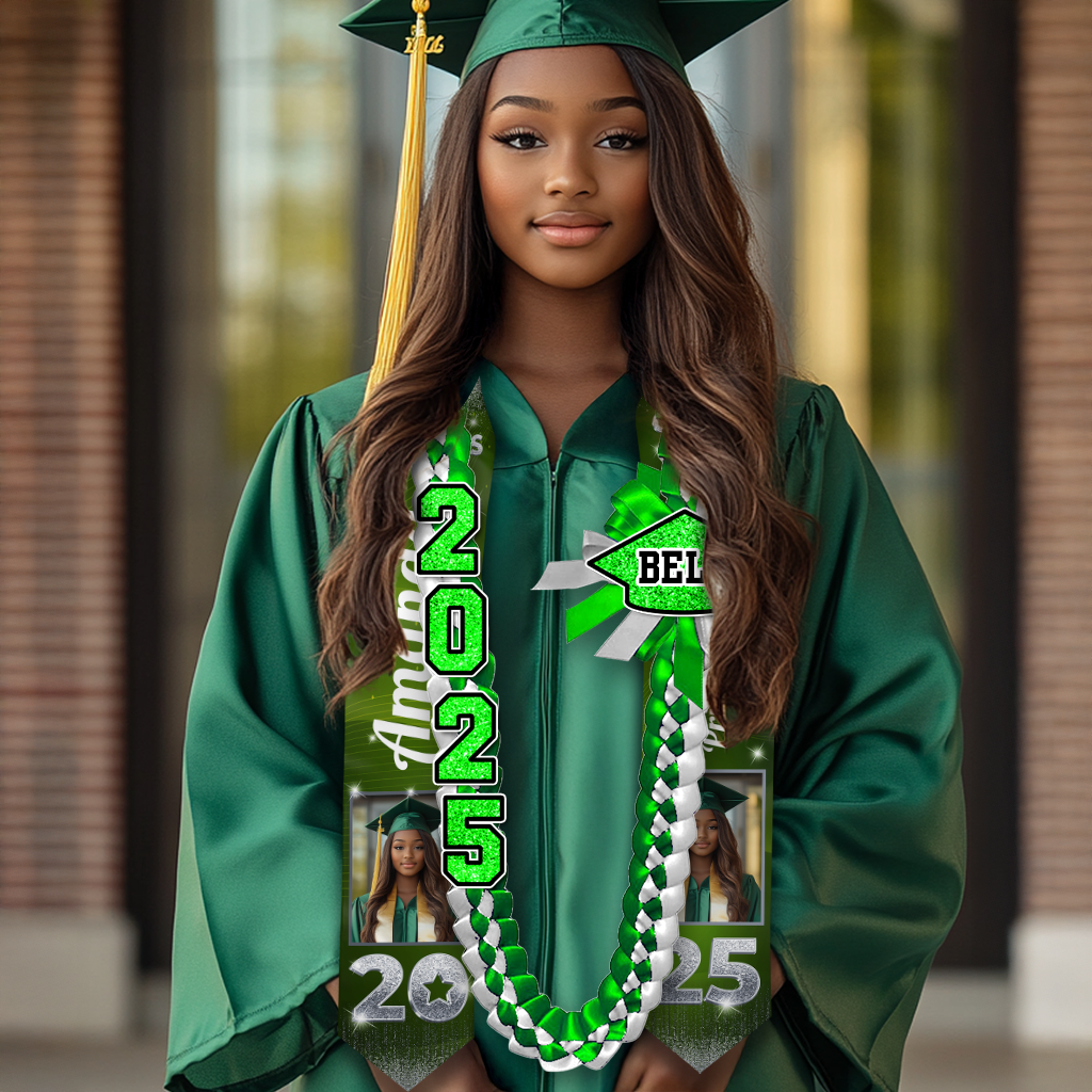 2025 Graduation Lei Custom Name and Photo - Personalized Graduation Lei