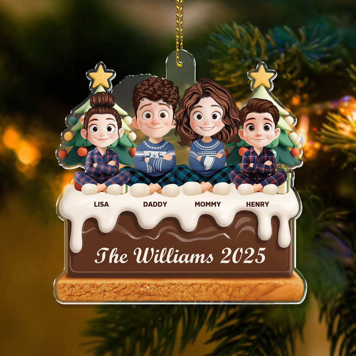 Custom Name and Appearance - Personalized Hologram Ornament - Family Decoration