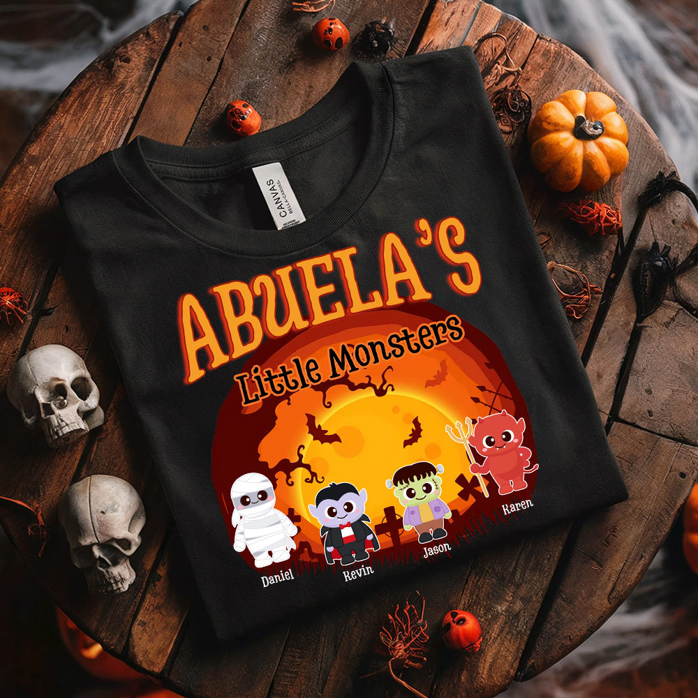 Grandma's Little Monsters - Custom Name Shirt - Personalized Halloween T-shirt - Halloween Shirt for Grandma