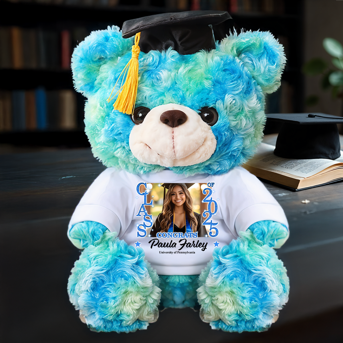 Class Of 2025 Personalized Custom Graduation Teddy Bear Plush - Graduate Bear With Cap